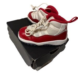 Jordan Red and White High-Top Sneakers in new conditions size7C